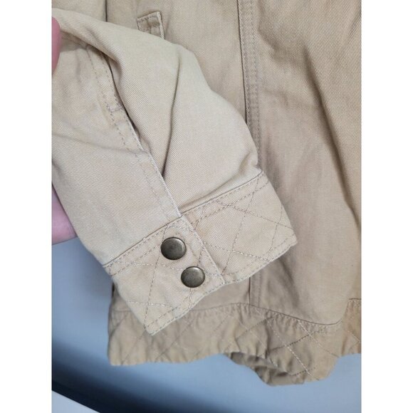 Womens Tan Tyler Boe Utility Jacket Zip/Snap Front 100% Cotton Medium Field Safa - Picture 5 of 5